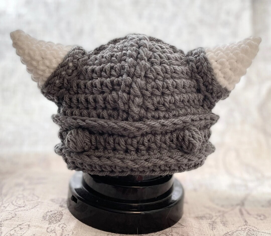 Viking Hat Horns Newborn hat braids Crochet Viking Hat, Viking